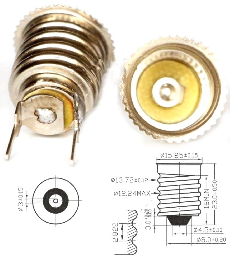 Casquillos para Bombillas E10 PCB